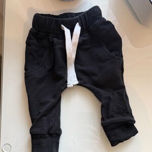 Little Bipsy Black Jogger Pants with White Drawstring